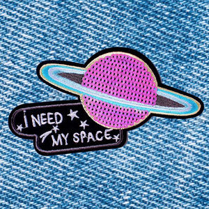 4/$20! “I Need My Space" Sequin Iron-On Patch